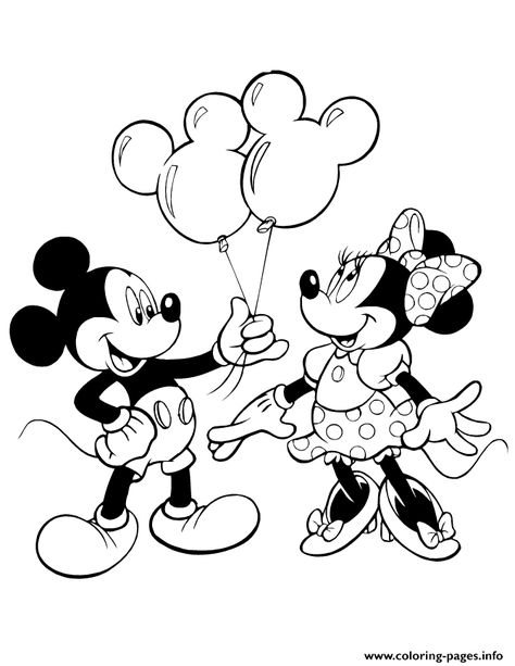 Print mickey giving minnie mouse balloons disney coloring pages Mouse Coloring Pages, Mickey And Minnie Mouse, Mickey And Minnie, Coloring Pages For Kids, Minnie Mouse, Coloring Pages, Balloons, For Kids, Black And White