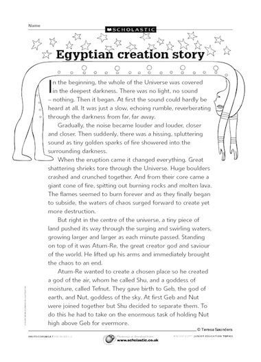 Ancient Egyptian creation myth printable Ancient Egypt Projects, Elementary History, Myth Stories, Fertile Crescent, Egypt Project, Creation Myth, Creation Story, Sacred Text, Egyptian Hieroglyphics