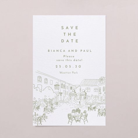 Save the date - Wedding - White / Green - Original / Modern / Illustrated - Guinguette Wedding Stationary Checklist, Save Date Wedding, Save The Date Illustrations, Safe The Date, Dream Wedding Invitations, Wedding Stationary Design, Wedding Illustration Card, Save The Date Mariage, Best Wedding Invitations