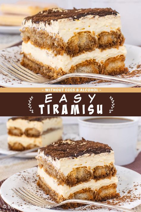 Dessert No Eggs, Tiramisu Recipe Without Eggs, Easy Tiramisu, Easy Tiramisu Recipe, Coffee Flavors, Donut Dessert, Cookie Recipes Unique, Italian Dessert, Tiramisu Recipe