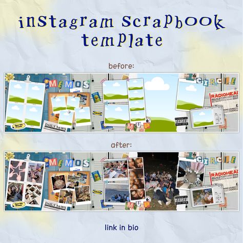 SCRAPBOOK ig template canva Digital Scrapbook Instagram Ideas, Canva Carousel Template, Instagram Scrapbook Template, Canva Digital Scrapbook, Scrapbook Letters Canva, Canva Journal Template, Scrapbook Ig Story, Canva Scrapbook Ideas, Ig Scrapbook Post