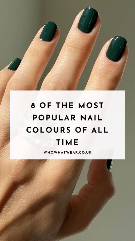 Neutral Nail Colours Shades, Regular Polish Manicure Ideas, Essential Nail Polish Colors, Nail Color Ideas Green, Fingernail Dip Colors, Spring Colours Nails, Spring Colours For Nails, Solid Nail Polish Ideas, Nail Colours For Tan Skin