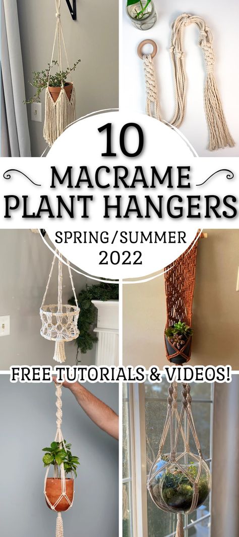 How To Macrame Plant Hanger Tutorials, Macrame Plant Hanger With Hoop, Macrame Plant Patterns Free, Diy Boho Plant Hanger, Hanging Plants Macrame Diy, How To Macrame A Plant Hanger, Hemp Plant Hanger Diy, Simple Rope Plant Hanger Diy, Free Macrame Patterns Wall Hangings Plant Hangers