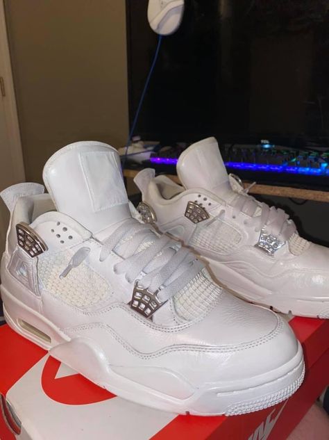 Brand New Again! J4 Pure Money, Pure Money 4s Outfit, Jordan Retro 4 Outfits Women, Pure Money 4s, Jordan 4 Retro Pure Money, Custom Jordan Shoes, Jordan 4 Pure Money, New Balance Shoes Men, Jordan 4 Off White