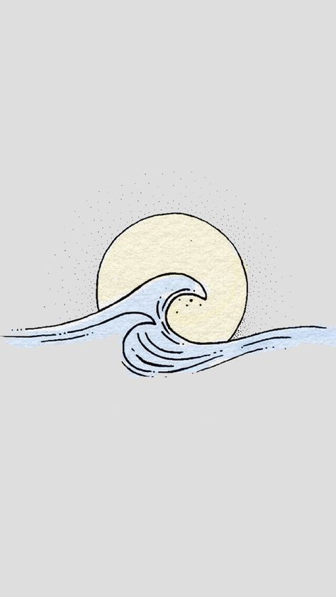 Ocean Waves Drawing Easy, Beachy Drawings Aesthetic, Beach Wave Drawing, Ocean Life Drawings Easy, Sea Doodles Waves, Sea Waves Drawing Simple, Painted Waves Simple, Sun And Waves Drawing, Drawing Waves Simple