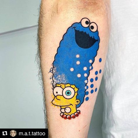 Street Tattoo Ideas, Sesame Street Tattoo, Muppets Tattoo, Silly Tattoos, Street Tattoo, Tattoo Design Ideas, Cartoon Tattoos, Ink Design, Birds Tattoo