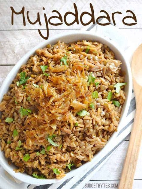 Homemade Mujaddara - Rice and Lentil Pilaf - Budget Bytes Lentil Pilaf, Arabisk Mad, Budget Bytes, My Wallet, Lebanese Recipes, Lentil Recipes, Chapati, Idee Pasto Sano, Middle Eastern Recipes