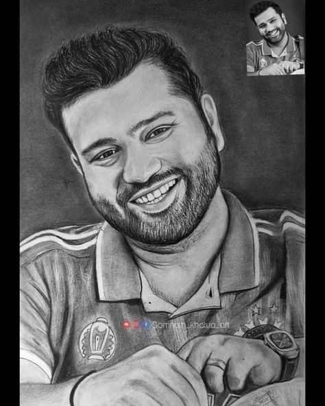 Rohit Sharma ❤️‍🩹Drawing Pencil..... Drawing by @somnath_khatua_art . . . . Full tutorial video on my YouTube channel 😊❤️‍🩹 (Somnath khatua art) . . . @rohitsharma45 @mumbaiindians ,#somnathkhatuaart #rohitsharma #artist #realisticart #pencilartwork #drawingpencil #ipl2024 #mumbaiindians #hitman #cricketfans #artsupport #explorepage Rohit Sharma Sketch Pencil, Cricketer Sketch, Rohit Sharma Sketch, Rohit Sharma Drawing, Loki God, Pencil Sketch Portrait, Sketch Images, Loki God Of Mischief, Sketch Portrait