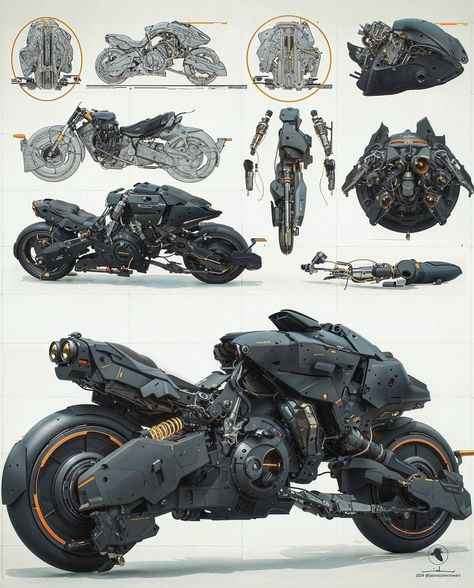 Motorcycle Sci Fi, Futuristic Motorcycle Design, Sci Fi Bike Concept Art, Cyberpunk Motorcycle Concept Art, Futuristic Motorcycle Concept Art, Futuristic Car Concept Art, Scifi Transport, Sci Fi Motorcycle, Cyberpunk Bike