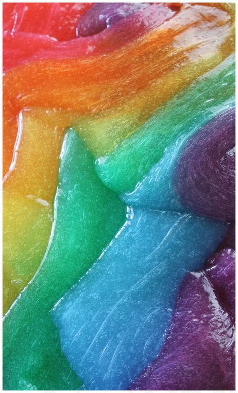 Rainbow Slime Recipe Spring Sensory Play Slime With Elmers Glue, Slime Rainbow, Slime With Shaving Cream, Slime Recipe Kids, Slime Easy, Spring Sensory, Sensory Kids, Colorful Slime, Borax Slime