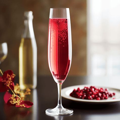 The Pomegranate French 75 is a bubbly, refreshing cocktail with a perfect balance of sweet and tart. The pomegranate juice adds a fruity depth, while the champagne brings a crisp, effervescent finish. The gin and lemon juice provide a sharp, tangy undertone. Pomegranate French 75, French 75 Drink, Cocktails With Pomegranate Juice, Drinks With Pomegranate Seeds, Pomegranate Juice Cocktails, Sparkling Pomegranate Cocktail, French 75 Cocktail Recipes, French 75 Cocktail, Pomegranate Juice