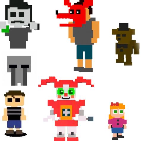 8 Bit Fnaf Characters, 8 Bit Afton Family, Afton Family 8 Bit, Fnaf Fanart, Afton Family, Iphone App Design, William Afton, Fnaf Funny, Fnaf Characters