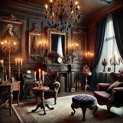 Dark Academia with Cottagecore, Romantic, Industrial, Nature-Inspired Styles Dark Cottage Academia, Dark Academia Houses, Academia House, Cottage Academia, Library Corner, Dark Cottagecore Decor, Dark Romanticism, Gothic Cottagecore, Romantic Industrial