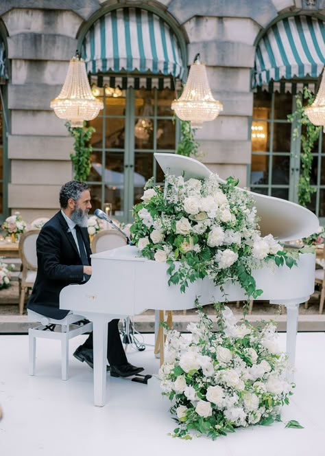 Glamorous blush wedding with outdoor chandeliers in Washington, DC Outdoor Chandelier Wedding, Upscale Wedding Decor, Princess Wedding Theme, Piano Wedding, Royal Wedding Themes, Wedding Ceremony Setup, Exotic Wedding, Disney Wedding Theme, Dream Wedding Decorations