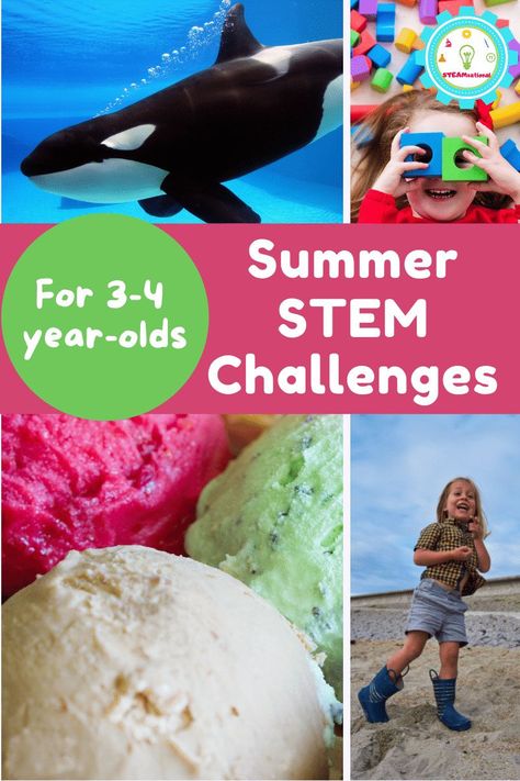 Summer STEM Activities Bucket List for Preschool! - Over 20 summer STEM activities for preschool to get them outside having fun! Circus Theme Preschool Activities, Apple Tree Life Cycle, Summer Stem Activities, Toddler Stem, Tree Life Cycle, Summer Stem, Stem Activities Preschool, Summer Preschool Activities, Summer Preschool