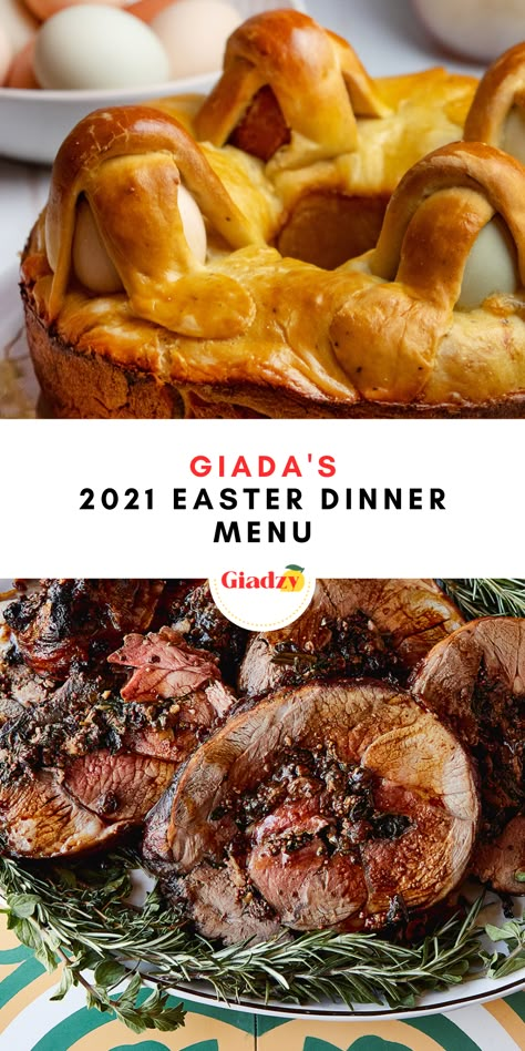 Get a taste of Italian tradition with Giada’s 2021 Easter Menu! There are quite a few things that Italy just does right – the pasta, the aperitivo hour, gelato… and of course, Easter – aka, Pasqua! It’s a highly celebrated holiday all throughout Italy, with convivial festivities and parades crowding the streets. This Easter menu is all about honoring those traditions with classic Italian Easter dishes – so let’s jump right in! Elegant Easter Dinner Ideas, Easter Day Recipes, Savory Easter Food, Easter For Two Dinner, Easter Dinner Dishes, Easter Sunday Dinner Ideas Meals, Mediterranean Easter Recipes, Ina Garten Easter Recipes, Easter Pasta Recipes