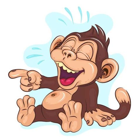 Monkey Reaction Pic, Silly Monkey Drawing, Monkey Sitting Drawing, Cartoon Laughing, Animated Monkey Cartoon, Finger Cartoon, Monkey Illustration Character, Monkey With Banana Cartoon, Monkey Cartoon