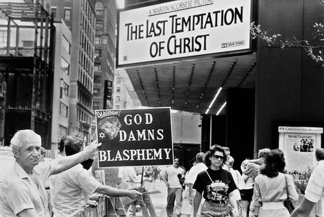 Christians protest outside the Ziegfeld Theater in Manhattan, at the portrayal of Christ in Martin Scorsese’s The Last Temptation of Christ. The Last Temptation Of Christ, Last Temptation Of Christ, Nikos Kazantzakis, Harvey Keitel, Job Page, Willem Dafoe, World Religions, Martin Scorsese, God The Father