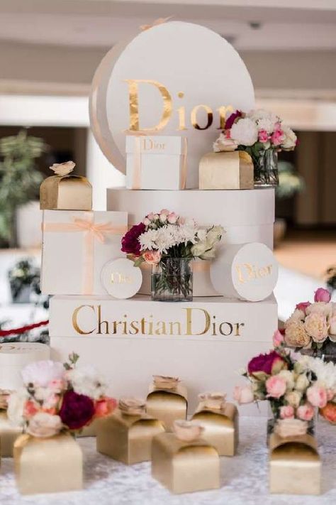 Take a look at this gorgeous Dior baby shower! The dessert table is wonderful! See more party ideas and share yours at CatchMyParty.com #catchmyparty #partyideas #babyshower #dior #diorbabyshower #gardenbabyshower Dior Party Decoration, Christian Dior Birthday Theme, Dior Birthday Party Ideas, Dior Party Theme Decoration, Dior Inspired Party, Luxury Theme Party, Dior Theme Baby Shower Ideas, Dior Bridal Shower Theme, Dior Birthday Theme