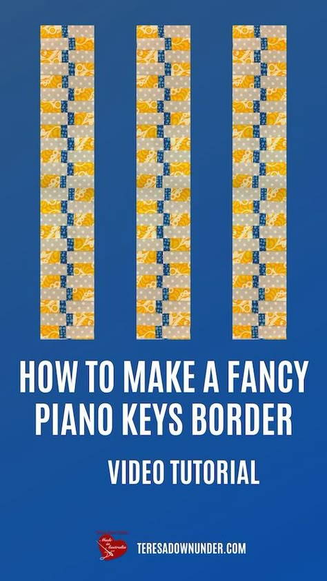 How to make a fancy piano key border – Sewn Up Fancy Piano, Panel Quilt Patterns, Big Block Quilts, Quilting Designs Patterns, Piano Key, Quilting Videos, Quilt Sewing Patterns, Medallion Quilt, Scrap Quilt Patterns