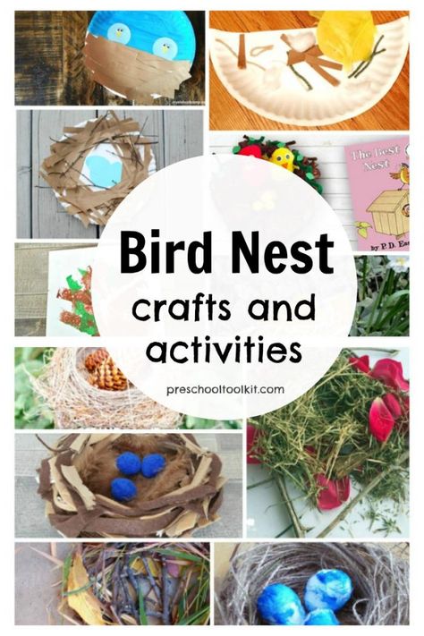 20+ Bird Nest Crafts for Kids #kidscrafts #prekcrafts - Preschool Toolkit Bird Nest Crafts, Birds Nest Craft, Preschool Birds, Bird Activities, Nest Craft, Bird Nest Craft, Crafts For Kids Preschool, Birds Theme, Nest Art