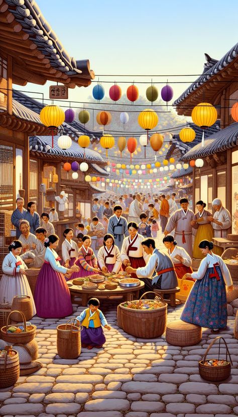 Celebrate Seollal, also known as Lunar New Year, in South Korea! This important holiday is marked by family gatherings, traditional rituals, and delicious food. Experience the rich culture and festivities through our website, Globe Fiesta. Learn about its history and traditions and find tips for enjoying Seollal as a traveler. Join us in celebrating this vibrant festival! #Seollal #LunarNewYear #SouthKorea Korean Heritage, South Korean Culture, Korean Decoration Traditional, Korean Festival, Korean Decoration, Korea Culture, Korea Traditional, Korean Culture Art, Korean Culture