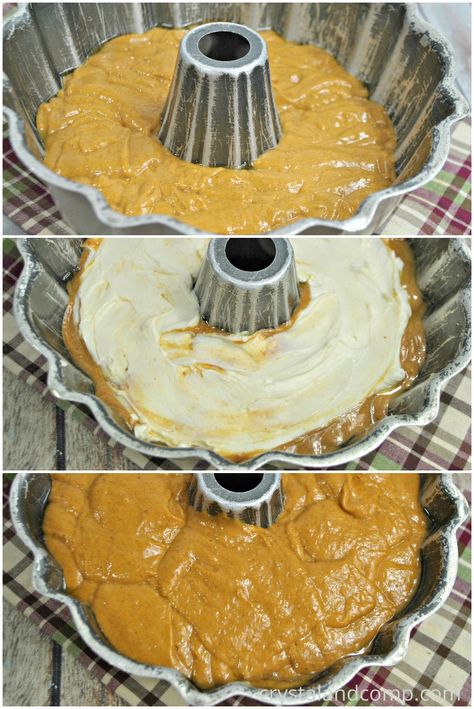 This Pumpkin Cheesecake Bundt Cake is so amazing. I want to make it every fall and eat it for breakfast, snack and dessert. So good, I'm ready to make another right now. Pumpkin Bundt Cake Recipes From Scratch, Pumpkin Bunt Cake, Cheesecake Bundt Cake, Moist Pumpkin Cake, Pumpkin Bundt Cake Recipes, Pumpkin Food, Pumpkin Bundt, Cheesecake Easy, Fall Deserts