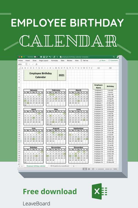 Employee Birthday Ideas, Birthday Calendar Template, Birthday Organizer, Gift Wrapping Tutorial, Birthday Email, Wrapping Tutorial, Responsibility Chart, Staff Motivation, Staff Gifts