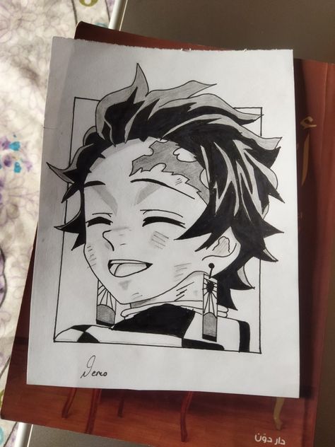 Popular Anime Character Sketch, Demon Slayer Pencil Art, Demons Slayer Drawing, Tanjiro Drawing Pencil, Drawing Of Demon Slayer, Demon Slayer Sketch Pencil, Anime Drawing Demon Slayer, Demon Slayer Characters Drawing, Tanjiro Kamado Sketch