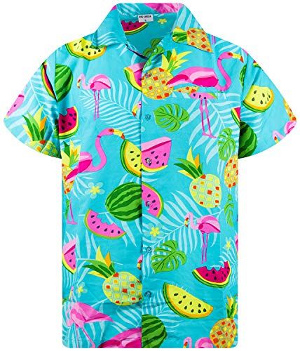 King Kameha Funky Hawaiian Shirt, Shortsleeve, Flamingo M... https://www.amazon.co.uk/dp/B07B3RXXCK/ref=cm_sw_r_pi_dp_U_x_hGQpEb225N1BW Button Down Fashion, Theme Clothes, Hawaiian Outfit For Men, Mens Shirt Pattern, Shirt Summer Outfit, Hawaiian Clothing, Summer Outfit Beach, Top Man, Funny Hawaiian Shirts