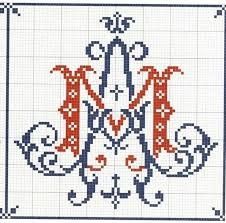 Catholic Cross Stitch, Needlepoint Monogram, Religious Embroidery, Monogram Cross Stitch, Christian Cross Stitch, Catholic Cross, Cross Stitch Letters, Embroidery Alphabet, Monogram Alphabet