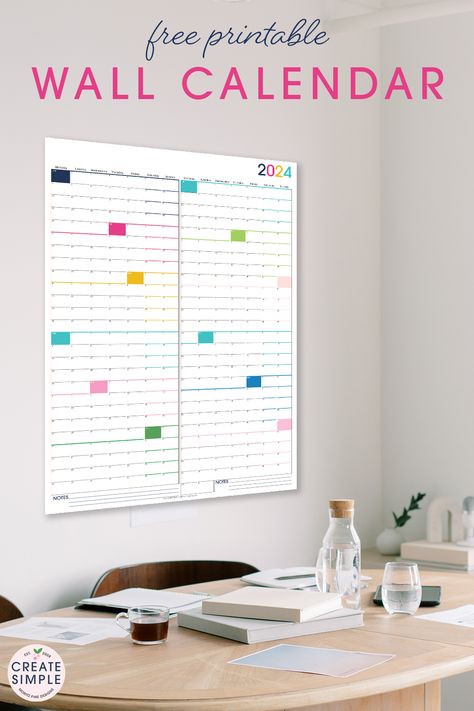 It's easy to see your year-long overview of all of your family and work events--download this free printable large wall calendar and hang! Family Calendars For Wall, 2024 Year At A Glance Printable Free, Diy Calendar Wall, Yearly Wall Calendar, Special Education Organization, Year At A Glance Calendar, Dollar Diy, Large Calendar, Estate Planning Checklist