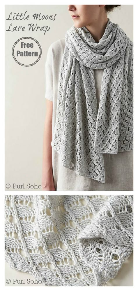 Knitting Lace, Ravelry Knitting, Knitting Patterns Free Scarf, Free Scarf, Lace Knitting Patterns, Lace Wrap, Shawl Knitting Patterns, Easy Knitting Patterns, Scarf Knitting Patterns