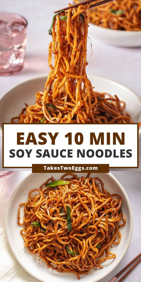 Mr Noodle Recipes Easy Dinners, Egg Noodles Asian, Easy Asian Pasta Recipes, Wok Fried Noodles, Asian Noodle Side Dish Recipes, Soy Noodles Easy, Healthy Stir Fry Recipes With Noodles, Easy Healthy Noodles, Veggie Asian Noodles