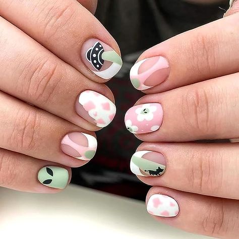 Alien Nails, Short Fake Nails, Nagel Tips, Manicure Tips, Fake Nails With Glue, Nail Forms, Nail Patterns, Stick On Nails, False Nail