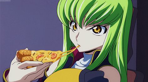 Pizza Code Geass, Pizza, Gif, Green, Anime, Pizzas