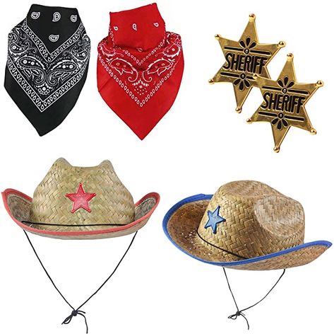 Wild West Party Theme, Western Sheriff, Straw Cowboy Hats, Sheriff Costume, Cowboy Sheriff, Kids Cowboy Hats, Cowboy Accessories, Wild West Party, Sheriff Badge