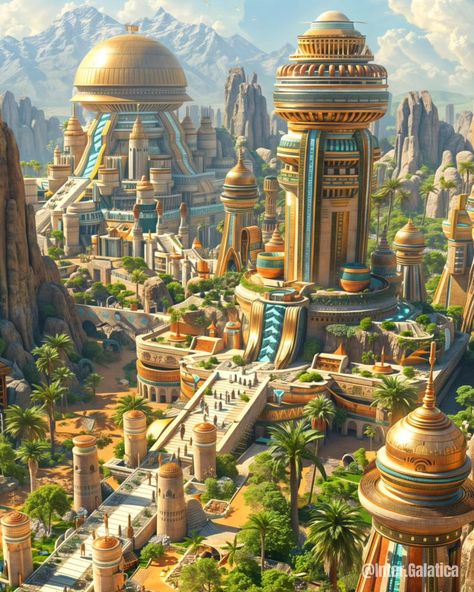 🌴 Savannah Jewels: Tropical Wonders of the Afro Empire 💎 🌐Would you live here? . . . . . #midjourneyarchitecture #scifiartwork #scifiart #aiartcommunity #midjourneygallery #midjourneycommunity #conceptart #sciencefiction #sciencefictionart #midjourneyartwork #aiart #scifiworld #scifimovies #alienworld #scifidaily #scificity #futuristicarchitecture #ancientcity #alienworld #architecturedesign #futuristiccity #africanartwork Scifi Artwork, Sci Fi Landscape, Facebook Cover Images, Sci Fi City, Alien Worlds, Fantasy City, Fantasy Places, Futuristic City, Science Fiction Art