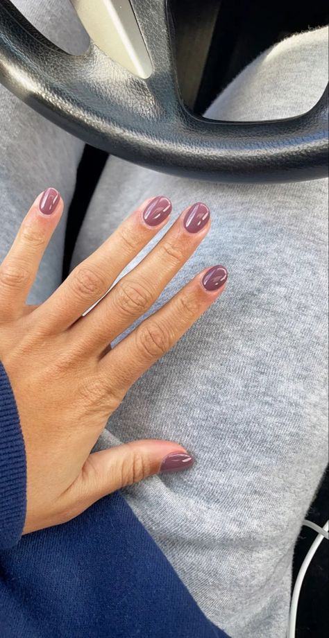 Darker Neutral Nails, Spring To Fall Nails, Dip Powder Nails Natural Nail, Nails Transition Summer To Fall, Fall Dark Nail Colors, Basic Fall Nails Short, Short Medium Square Nails, Sns Nail Inspiration, Shorter Nail Shapes