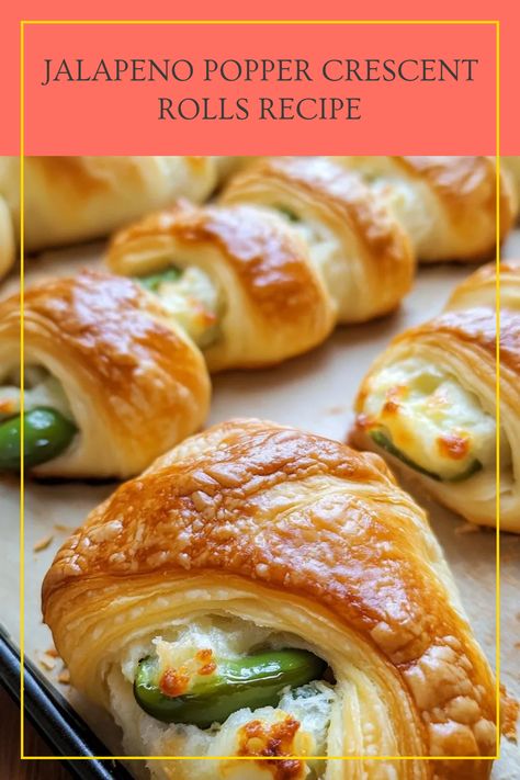 Delicious Jalapeno Popper Crescent Rolls served on a platter. This easy recipe combines cheesy goodness with spice, perfect for appetizers and snacks. Cresent Roll Ring Appetizer Recipes, Cressant Rolls Recipes Appetizer, Canned Crescent Roll Recipes, New Year’s Day Snacks, Recipes With Crescent Roll Dough, Cressant Rolls, Crescent Roll Recipes Appetizers, Jalapeno Poppers Crescent Rolls, Cresant Rolls