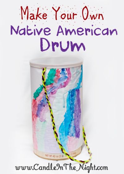 Do you do a Thanksgiving play?  Come learn how to make a Native American drum to use while you act out the story of the first Thanksgiving!  | candleinthenight.com Musical Crafts, Thanksgiving Play, Native American Art Projects, Drum Craft, Native American Projects, Native Americans Unit, Native American Drums, Making Toys, Native American Heritage Month