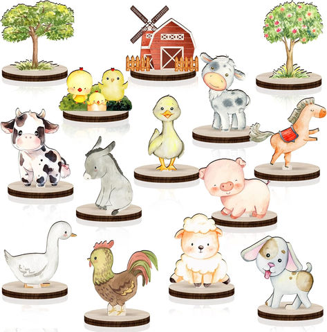 14Pcs Farm Animals Wood Table Centerpieces Farm Creatures Cutout Shapes Table Toppers Farm Themed Baby Shower Decorations Wooden Barnyard Farm Animal for Birthday Party Supplies #ad #farm #barn #barnyard #farmanimals #barnyardbabyshower #babyshowerideas #babyshowerthemes #babyshowerdecorations #babyshowersupplies #babyshower #farmanimalsbabyshower Baby Farm Animals Shower Ideas, Farm Theme Baby Shower Ideas, Farm Themed Baby Shower Ideas, Barnyard Baby Shower Ideas, Baby Shower Farm Theme, Wood Table Centerpieces, Farm Baby Shower Theme, Baby Shower Themes Neutral, Animal Themed Birthday Party