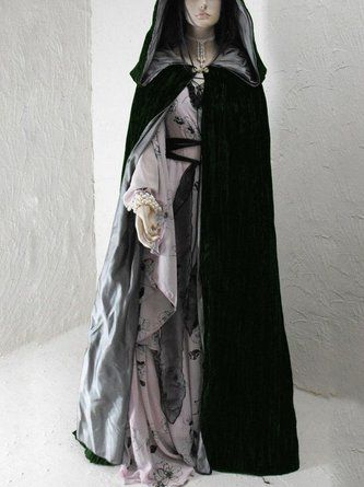 Hoodie Halloween Costumes, Cape With Hood, Plus Size Hoodie, Plus Size Costume, Witch Outfit, Long Sleeve Outerwear, Medieval Clothing, Casual Outerwear, Long Sleeve Casual Dress