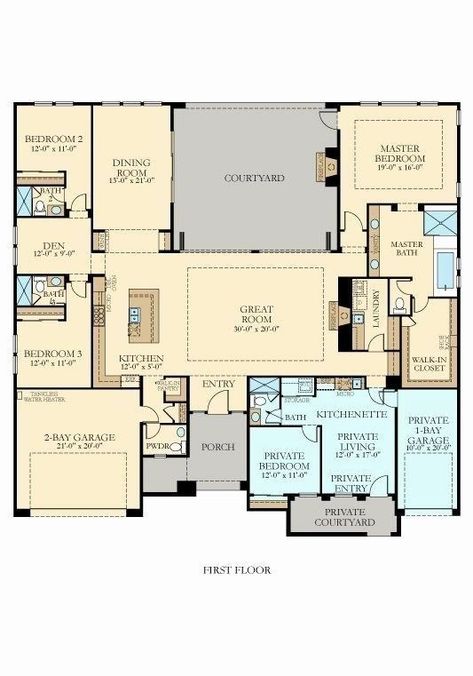 Multigenerational House Plans, Multigenerational House, Two Master Suites, Luxury Building, Inlaw Suite, Small Modern House Plans, Two Bedroom House, Barndominium Floor Plans, Home Design Floor Plans