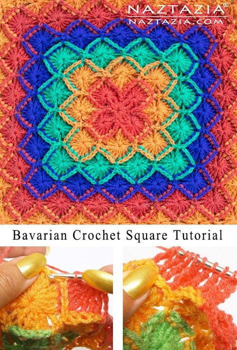 How to Bavarian Crochet Square Tutorial by Donna Wolfe from #naztazia #diy #crochet #crochetpatterns #crochetprojects #crochetshellstitch #ganchillo #tejidos #tejidosdeganchillo #knitting #knittingpatterns #crochetstitches #crochetstitch #crochetstitchpatterns #crochetstitchtutorial #crochetstitchespatterns #bavariancrochet #bavariancrochetpatterns #bavariancrochetblanket #bavariancrochettutorial #bavariancrochetstitch #bavariancrochetpatterns #diycrochet #diycrafts #shellstitch Bavarian Square Crochet Pattern, Bavarian Stitch Crochet Pattern, Bavarian Crochet Stitch, Bavarian Crochet Patterns Free, Crochet Bavarian Stitch, Bavarian Stitch Crochet, Bavarian Crochet Patterns, Crochet A Square, Bavarian Crochet