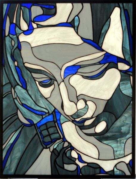 Stained Glass Face, The Pieta, Glass Portrait, Art Of Glass, Stained Glass Crafts, Art Stained, Stained Glass Designs, Glass Artwork, Stained Glass Panels