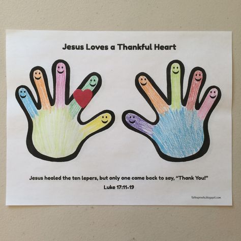 We begin this unit with a story of a man who had a thankful heart so that our preschoolers can see thankfulness played out in action.   Bibl... 10 Lepers Preschool Lesson, Jesus Toddler Craft, Ten Lepers Lesson, The Thankful Leper, The Ten Lepers Craft, The 10 Lepers Craft, Ten Lepers Activity, Jesus Heals 10 Lepers Craft Preschool, Jesus Heals The Leper Craft For Kids