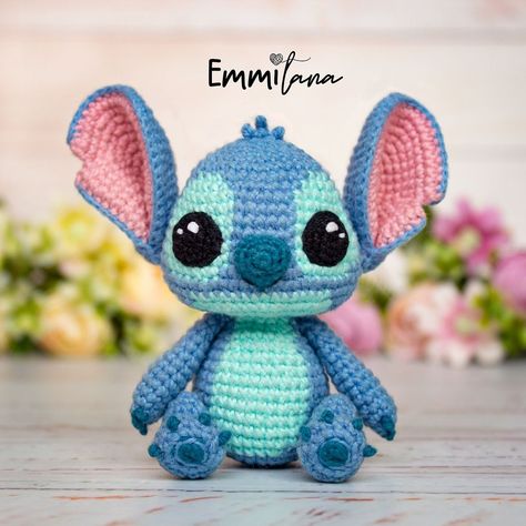 Crochet Stitch Amigurumi, Stitch Amigurumi, Disney Amigurumi, Disney Crochet Patterns, Stitch Doll, Lilo Et Stitch, Stitch And Angel, Cute Stitch, Crochet Amigurumi Free