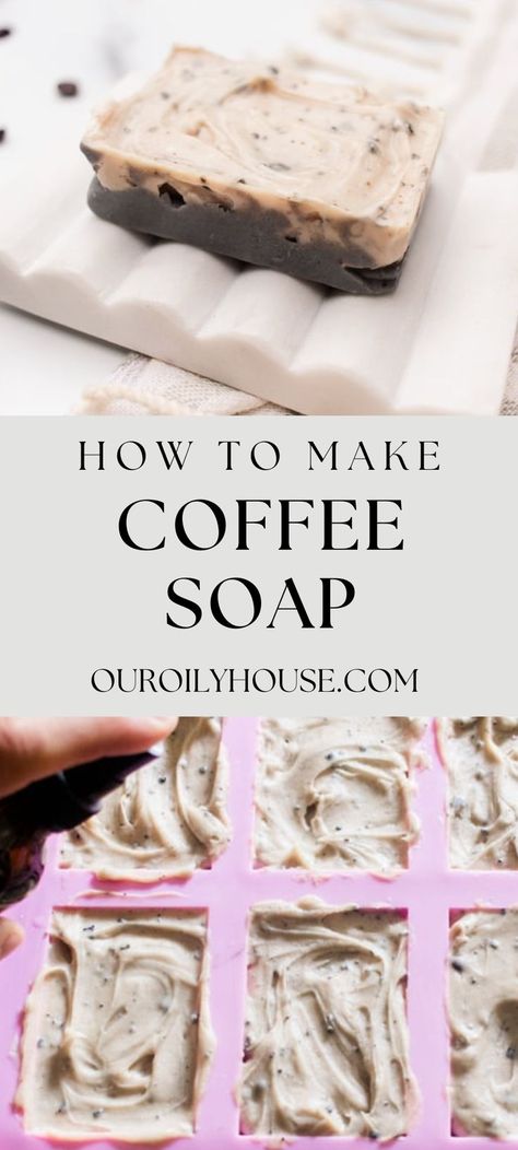 Diy Coffee Soap Bars, Diy Coffee Soap, Vegan Soap Recipe, Coffee Soap Recipe, Natural Skin Exfoliator, Goat Milk Soap Recipe, Milk Soap Recipe, Skin Exfoliator, Natural Soaps Recipes