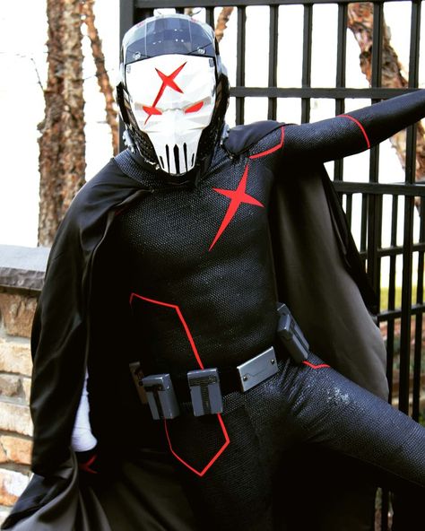 Katsucon cosplay #cosplay #comic #redx Red X Cosplay, Red Hood Suit, Red Hood Armor, Red Hood Dc Cosplay, Dc Comics Red Hood, Red Cosplay Costume For Comic-con, Dc Cosplay, Red Hood, Super Powers